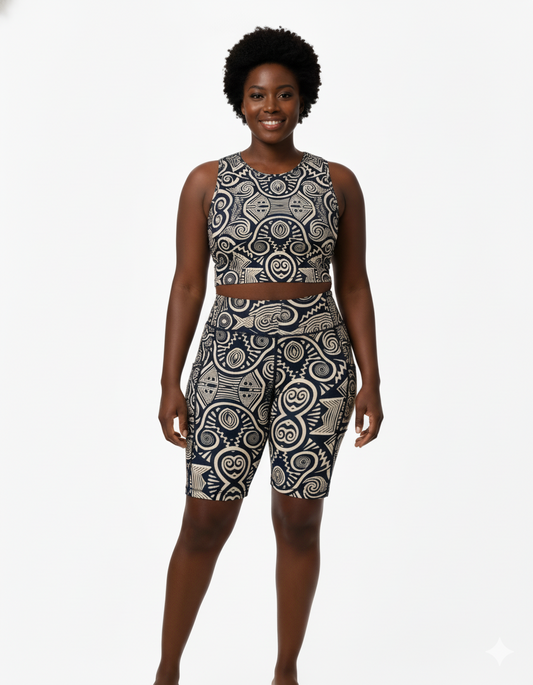 DCActv Black/Beige Biker Short