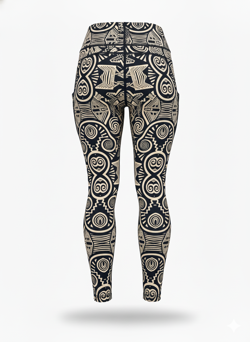 DCActv Black/Beige Long Leggings