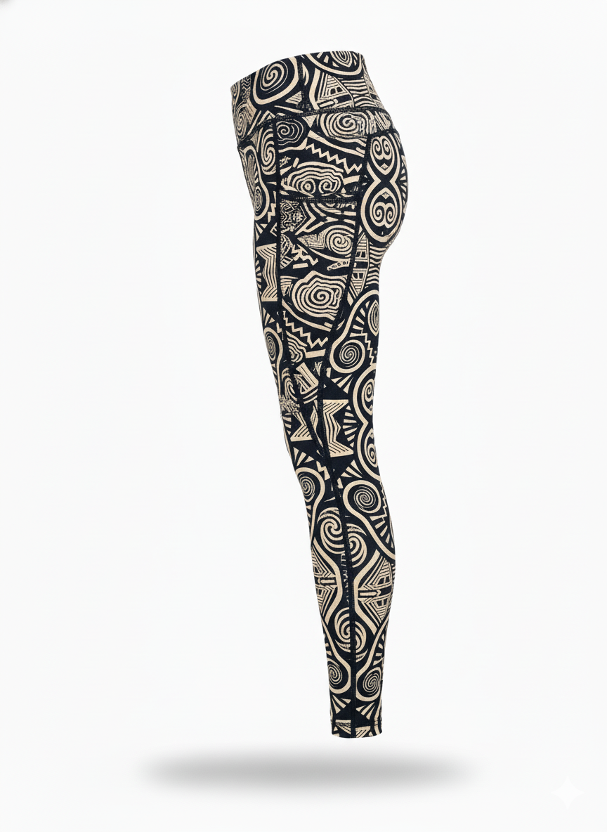 DCActv Black/Beige Long Leggings