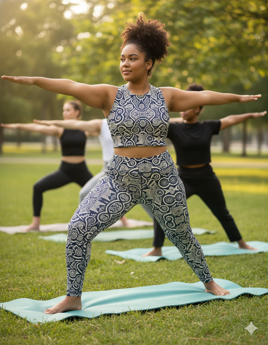 DCActv Black/Beige Long Leggings