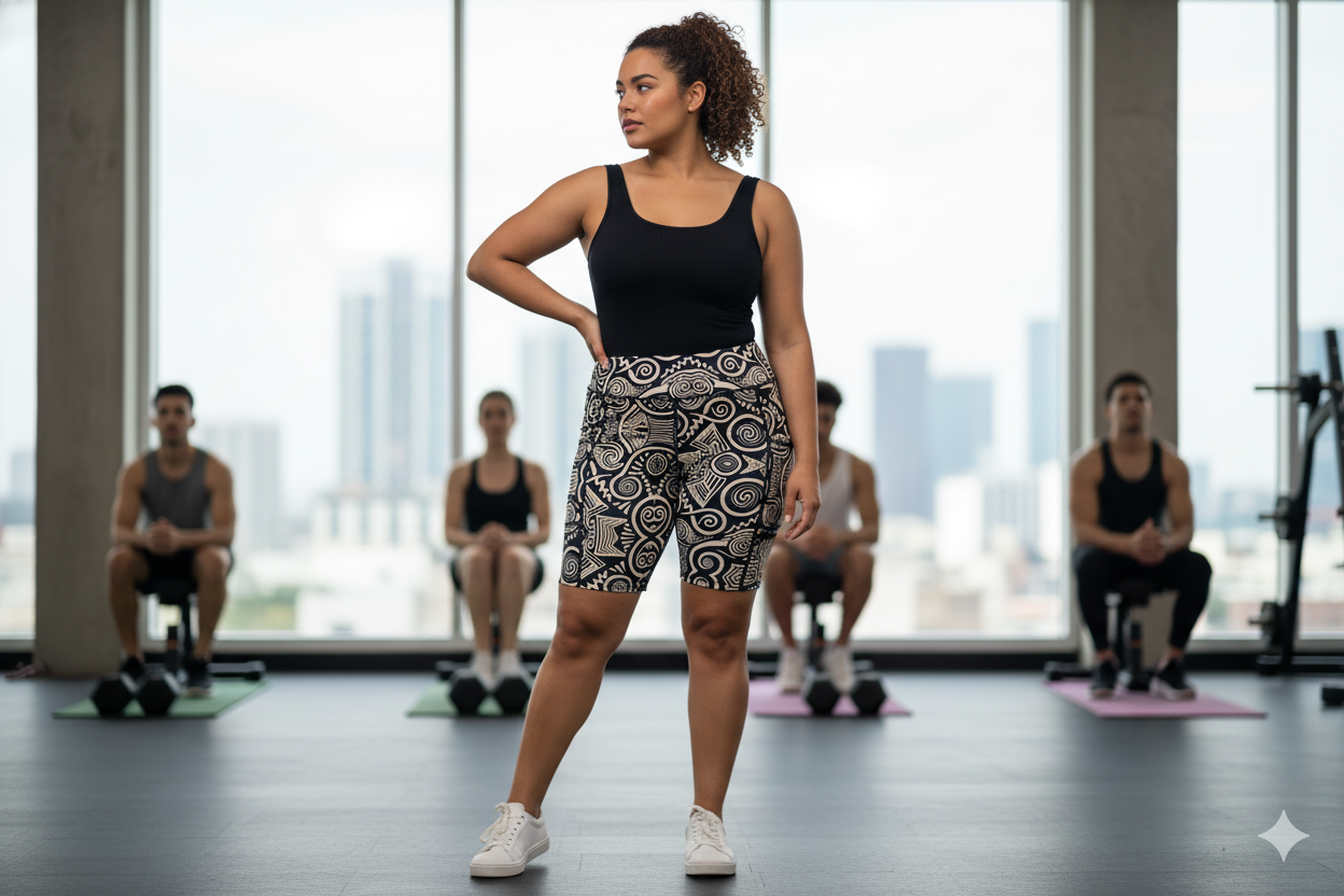 DCActv Black/Beige Biker Short