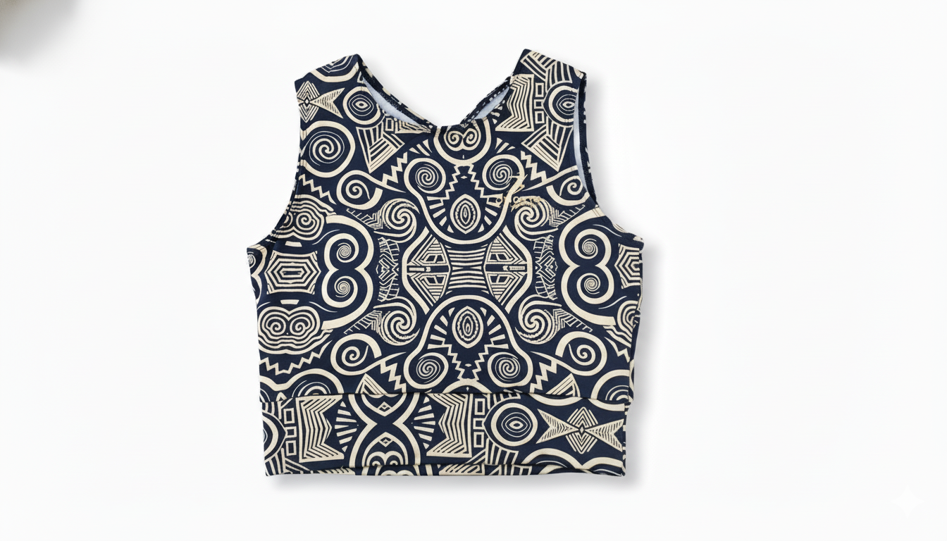 DCActv Black/Beige Sleeveless Top