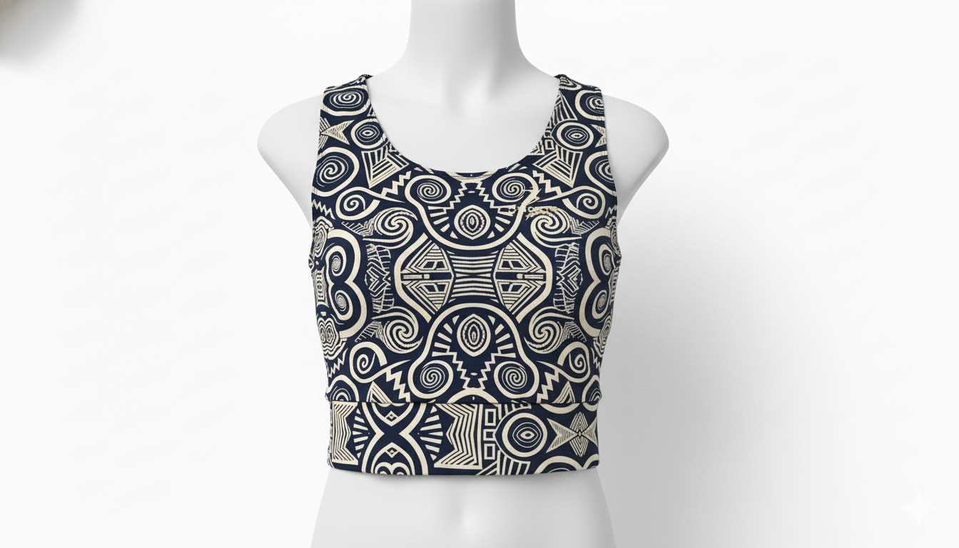 DCActv Black/Beige Sleeveless Top