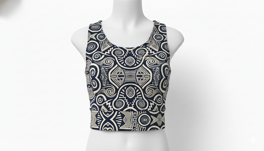 DCActv Black/Beige Sleeveless Top