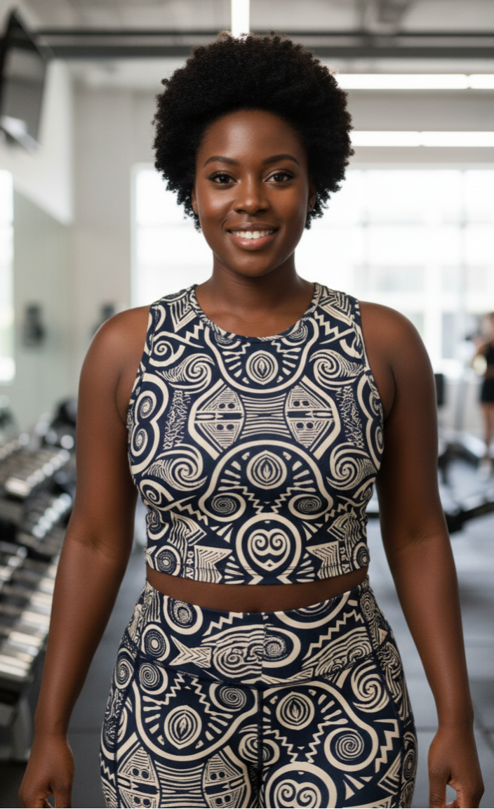 DCActv Black/Beige Sleeveless Top