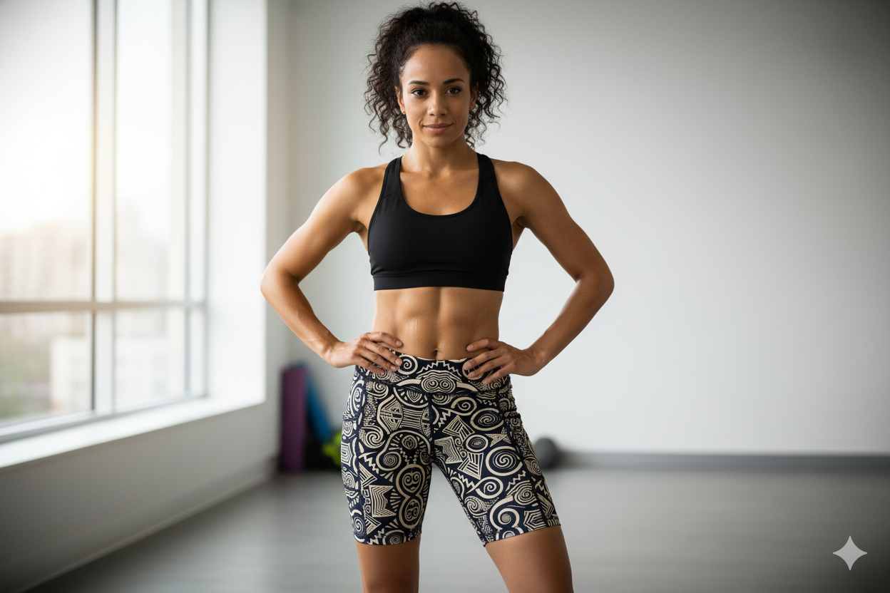 DCActv Black/Beige Biker Short