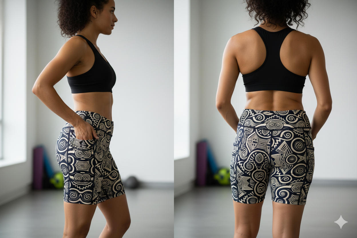 DCActv Black/Beige Biker Short