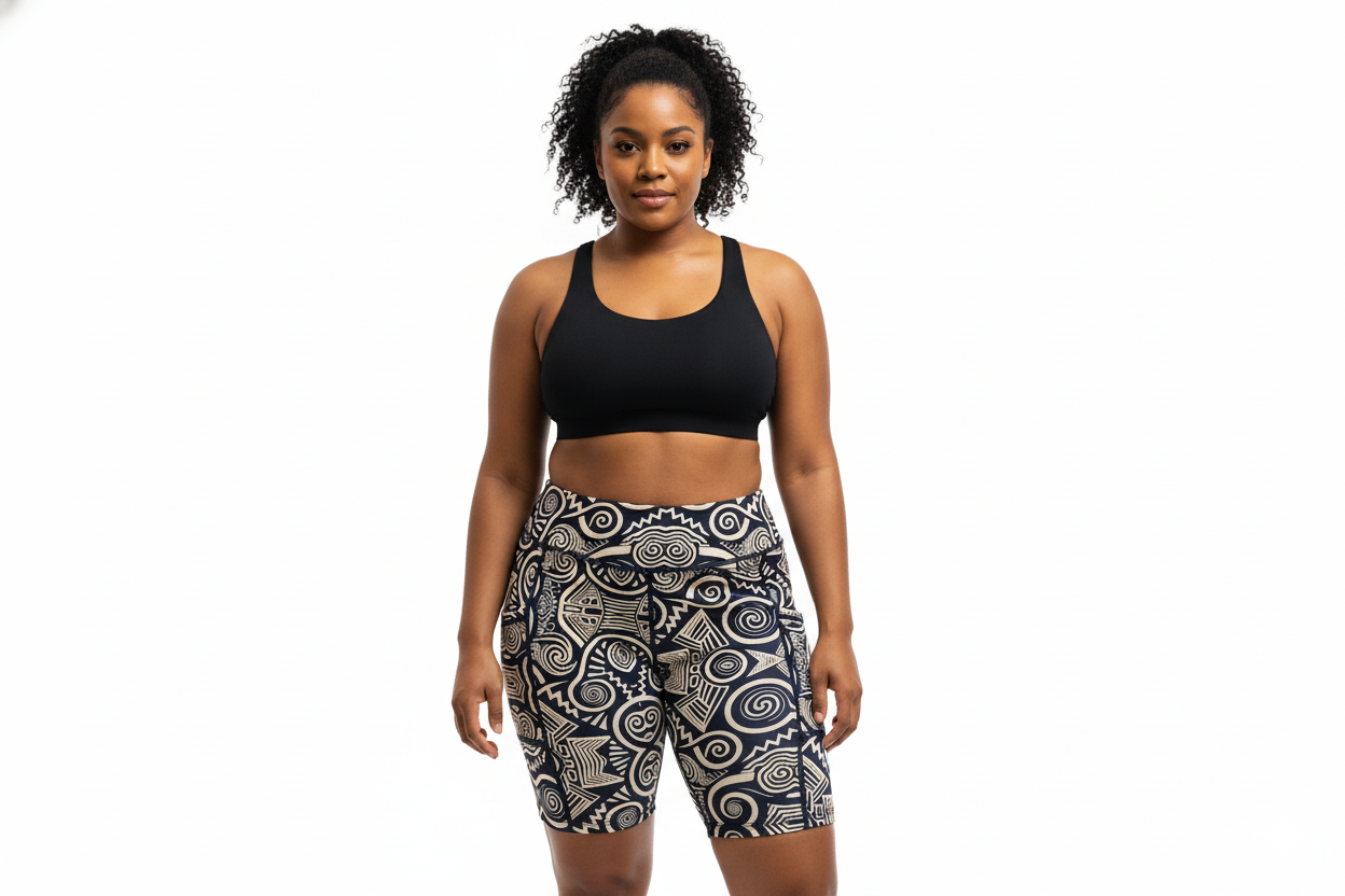 DCActv Black/Beige Biker Short